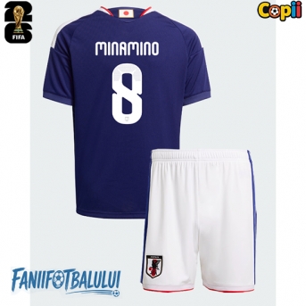 Japonia Takumi Minamino #8 Echipament de Fotbal Replică Mondial 2026 Copii Acasa (+ Șorturi)